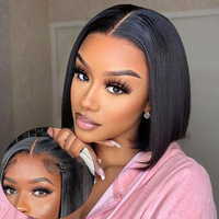 Perruques Courtes Carré en Cheveux Naturels Vietnamiens, Perruques Pixie à Coupe Courte Abordables en Cheveux Naturels avec Dentelle Frontale HD pour Femmes Noires