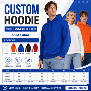 Sudadera con Capucha de Invierno con Logotipo Personalizado, 260 GSM, Algodón, Unisex, para Hombre y Mujer, Tallas Grandes S-4XL, Venta al Por Mayor, OEM, ODM, Marca Privada - Product Image 1