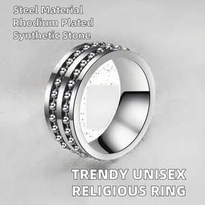 Anillo Unisex de Diseño Religioso con Forma de Golondrina, en Acero Inoxidable con Baño de Oro y Corte Princesa, para Boda o Compromiso - Product Image 2