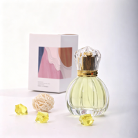 Flacon de parfum de luxe exclusif 50 ml vide en verre sérigraphié design élégant avec bouchon à vis, flacon de parfum respectueux des cheveux