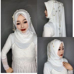 Zifeng新2025ファッションイスラム教徒中東手作りタルトレットパールシフォンヒジャーブ - Product Image 2