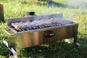 Brochettes en bambou pour <span class=keywords><strong>barbecue</strong></span> au charbon de bois avec rôtissoire pour 20 brochettes - Product Image 4