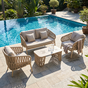 Set di Sedie e Divani in <span class=keywords><strong>Rattan</strong></span> per Esterni, Arredamento per Ville, Cortili, Giardini e Hotel. Divano in <span class=keywords><strong>Rattan</strong></span> per Uso Esterno. - Product Image 1