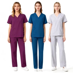 <span class=keywords><strong>Blouse</strong></span> d'uniforme médical sexy à col en V, <span class=keywords><strong>colorée</strong></span>, avec logo personnalisé, dernier design, bon prix, pour infirmière et médecin - Product Image 2