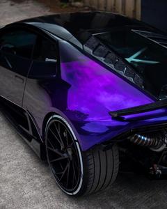 2024中国NO1新款上市光泽汽车包装乙烯基贴花汽车贴纸紫色混合蓝色薄膜批发汽车包装薄膜 - Product Image 3