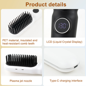<span class=keywords><strong>Cepillo</strong></span> <span class=keywords><strong>El</strong></span>éctrico Profesional OEM de Plasma para Cabello y Barba, Portátil, Inalámbrico, con Calentamiento MCH Tipo C para Viajes - Product Image 4