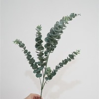 QSBDF Fleurs artificielles pas chères, branches d'eucalyptus artificielles, longues tiges, verdure artificielle, toucher réaliste, branche d'eucalyptus pour mariage