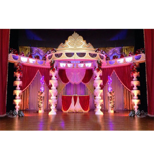 Elegante fuente de cristal de fibra para boda, Mandap de diseño elegante para boda, nuevos pilares - Product Image 1