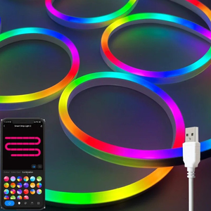 Kit de bande LED néon flexible RGBIC, haute luminosité, effet de défilement couleur, lumière ambiante étanche pour l'extérieur et l'intérieur - Product Image 1