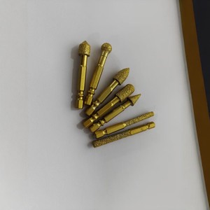 Diamond Grinding Head <b>Set</b> 7 <b>Pc</b> Cylindrical For Ceramic Tile Metal Deburring Polishing - Product Image 2