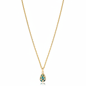 Collier avec pendentif en forme de larme EvilEye, vente en gros, bijoux turcs faits à la main en argent sterling 925 - Product Image 2