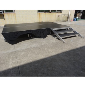Escenario Portátil con Patas de Aluminio, Mesa Modular para DJ con Construcción de Madera y Aluminio, Fácil Montaje, Superficie Antideslizante - Product Image 6