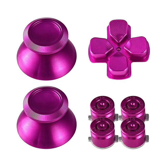 DualShock 4 Metal Buttons & Alloy Thumbsticks Analog Grip Bullet Buttons D-Pad for PS4 Controller Shell Cases with Enhanced Feat
