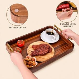 Plato Rectangular Ecológico de Madera de Nogal Negro Japonés para Servir Dim Sum, Pasteles, Té y Cena en Hoteles - Product Image 3