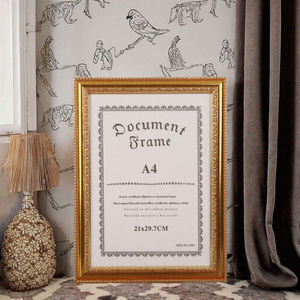 Gold Embossed Ornate <strong>Photo</strong> <strong>Frame</strong> <strong>A4</strong> 8x10 Certificate Award Diploma Document <strong>Frame</strong> Vertical Horizontal Display Wholesale - Product Image 4
