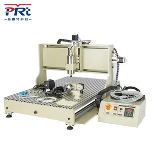 PURUITEKEJI 6090GZ-2.2KW 4-Eixo Ferroviário Rodada Máquina de Gravação CNC Router Escultura de Moagem para o Metal