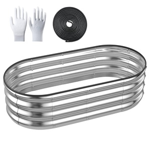 سرير كبير بيضاوي معدني مقاوم للصدأ من الفولاذ المجلفن للحدائق مع مسحوق الطلاء - Product Image 5