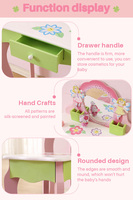 Coiffeuse de maquillage pour filles, rose, style princesse, avec miroir, Table de toilette, couronne et miroir