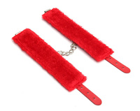 Menottes de Contrainte Bondage en Cuir PU et Peluche, Jouets Érotiques Adultes pour Jeux BDSM Fetish