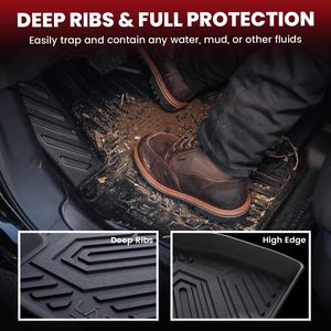 <span class=keywords><strong>Tapis</strong></span> de sol avant X-RACING 2015-2021 pour <span class=keywords><strong>Transit</strong></span> 150/250/350/350HD, toutes saisons, en TPE, noir, 3D, 5 mm d'épaisseur, ensemble complet de 4 pièces - Product Image 2