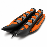 Bateau banane gonflable à double tube et double rangée avec sièges antidérapants et poignées de sécurité pour sports nautiques