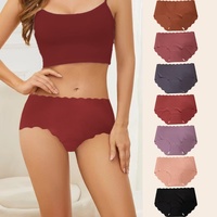 Braguitas de mujer más vendidas, de talle bajo, talla grande, de seda helada, sin costuras, adhesivas, estilo europeo y americano para mujer