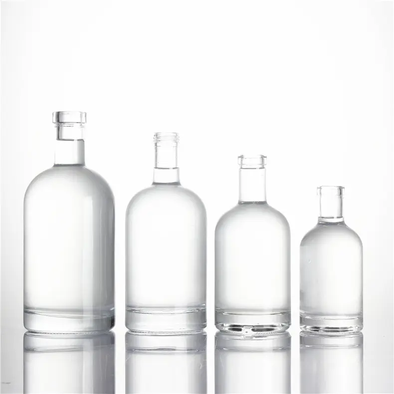 Logo custom OEM 500ml 375ml 75cl Olso Vodka Bottle 750ml Cork Top Lid Oslo Spirits Liquor Glass Bottles