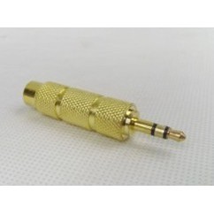 Conector adaptador de audio chapado en oro de 3,5 mm macho a 6,35 mm hembra, tipo de enchufe de cobre para dispositivos de audio - Product Image 2