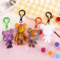 Nouveau porte-clés Ours Fluide en PVC/Acrylique, motif dessin animé, petit cadeau, pendentif créatif fait main pour enfants de maternelle