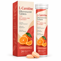 Comprimés effervescents à la saveur d'orange avec L-Carnitine, Taurine, Extrait de thé vert, CoQ10, 20 comprimés, vente en gros