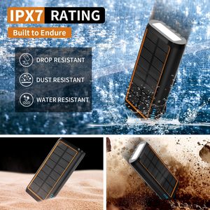 Nouvelle conception 2026 – Batterie solaire ABS 61200 mAh avec manivelle, charge rapide 15W, étanche IPX7, lampe de poche SOS et radio d'urgence - Product Image 5