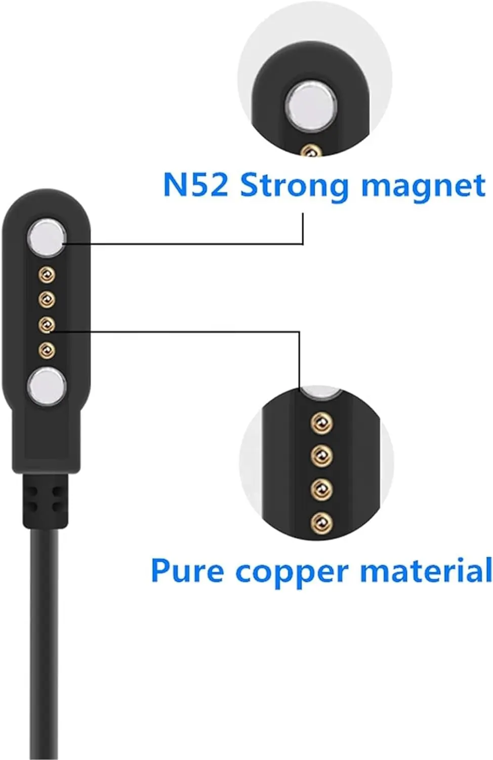 חם מוכר במפעל מגנטי נייד עם כבל טעינה USB כבל USB עבור כבל חשמל שעון חכם