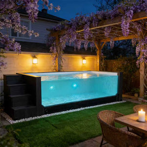 Large Family Swimming <b>Pool</b> with Fiberglass Shell and Custom Glass Mosaic Tile Design Outdoor <b>Pool</b> - Product Image 6