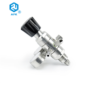 AFKLOK Régulateur de gaz à double étage en acier inoxydable Régulateur de pression de gaz cylindrique Régulateur d'hélium - Product Image 5