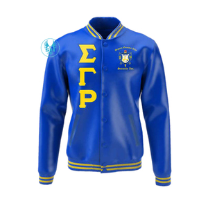 Custom made SGRho satin jacket Sigma Gamma Rho Sorority and fraternity Embroidered Bomber satin Jacket - Product Image 4