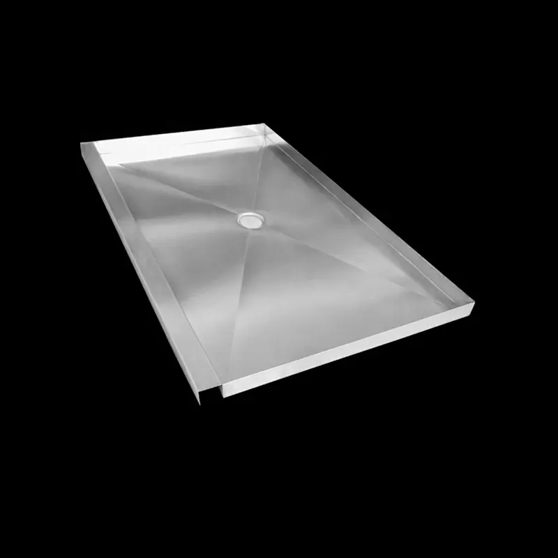 Kuge custom size wet room bathroom rectangular stainless steel shower tray