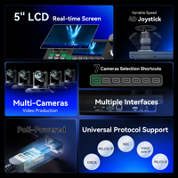 Cámara de Conferencia Tenveo VX20M NDI 4K AI 20X y Controlador de Teclado IP KB200MAX con Pantalla LCD de 5'' y Joystick 4D, Sistema de Conferencia