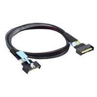 Cable PCIe 5.0 MCIO 74P a Slimline SAS, 32GT/s, Alta Velocidad, para Servidor, Centro de Datos, Almacenamiento Empresarial, con Trenzado de Nailon