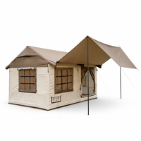 Tente gonflable de 12 mètres carrés, trois portes, cloison, tissu Oxford, abri de camping imperméable, extérieur