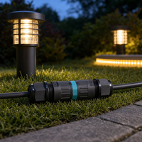 Connecteur rapide étanche IP68 fiable de qualité supérieure, adaptateur sans vis à 3 broches pour éclairage paysager LED extérieur