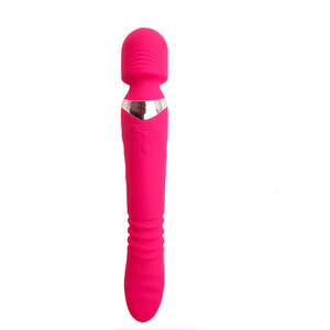Vibratore Magico Riscaldato a Doppia Testa in Silicone con Funzione di Spinta, Massaggiatore <span class=keywords><strong>Clitorideo</strong></span> - Product Image 2