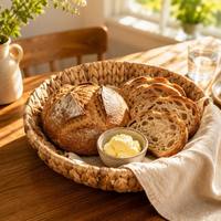 Waterhyacinten opbergmand, natuurlijke ecologische brood- en fruitmand, veelzijdige aanrechtorganizer voor thuiskeuken