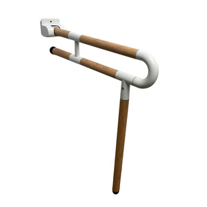 Barra de apoyo para inodoro Huashifu de 600*130*700 mm, acero inoxidable con acabado de madera, brillo nocturno, seguridad para ancianos y discapacitados, para baño. - Product Image 3