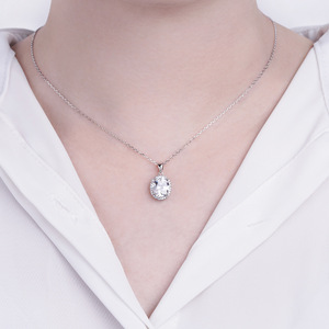 Juego de Joyas de Plata 925 con Piedra Grande de Circonita Cúbica, Conjunto de Lujo de Collar, Pendientes y Anillo para Novia, para el Mercado de Oriente Medio - Product Image 4