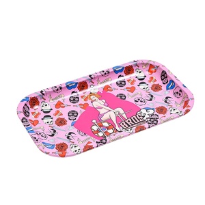 Wholesale OEM Logo 18*13cm 7*5 Inch Rectangle Rolling Tray Custom in Stock Metal <b>Herb</b> Tin Full Print Rolling Tray - Product Image 6