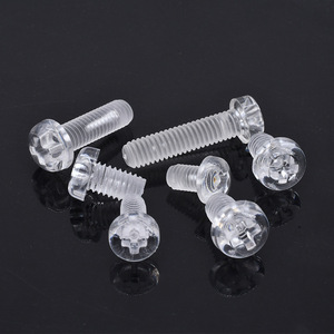 Tornillos de Cabeza Plana de Plástico Transparente M2 M8, Rosca Métrica Estándar, Acabado Liso - Product Image 1