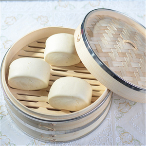 Vaporizador de <span class=keywords><strong>bambú</strong></span> de Color para cocinar, Dim Sum Dumplings Dimsum chino japonés redondo grande, cesta orgánica de acero inoxidable - Product Image 2