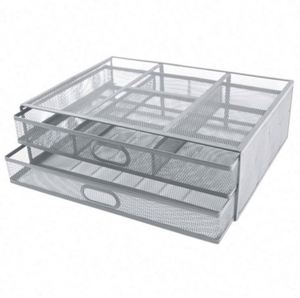 2 Tier Monitor <b>Stand</b> Metal Monitor Riser with Drawer Desk Organizer with Storage Desktop Computer <b>Stand</b> for <b>PC</b>, Laptop, Printer - Product Image 4