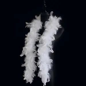 थोक 2 गज की दूरी पर सफेद तुर्की पंख बोआ Chandelle बोआ पार्टी वेडिंग क्रिसमस के लिए महिलाओं लड़की ड्रेस अप सजावट