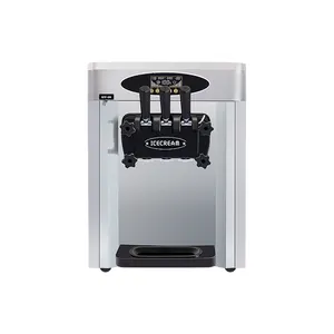 IT-IC-SD18W çin ticari elektrikli 1800W masa üstü 3 tatlar 25-28L/H şeffaf deşarj kapı yumuşak dondurma makinesi
